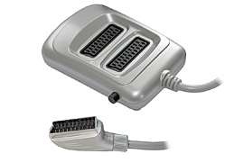 2 Way Scart Splitter Box - Switched / Silver