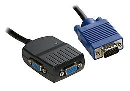 2 Way SVGA Monitor Splitter - 300Mhz (USB Powered)