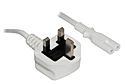 1M Figure 8 Mains Power Cable - White