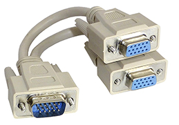 2 Way SVGA Monitor Y Splitter Cable