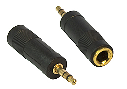 3.5mm Stereo Jack to 6.3mm Stereo Socket Adaptor