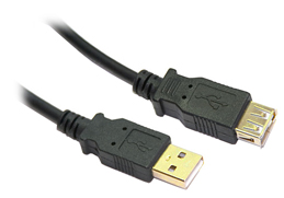 2M USB 2.0 Extension Cable AM-AF (Gold Connectors)