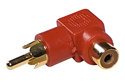 RCA Phono Male to Female Right Angle Adaptor - Red