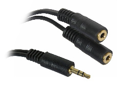 3.5mm Stereo Splitter Cable (Black)