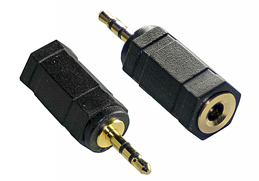 2.5mm Stereo Jack to 3.5mm Stereo Socket Adaptor