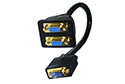 2 Way SVGA Monitor Y Splitter Cable - Gold