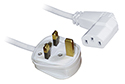 3M IEC Mains Power Cable - Right Angled / White